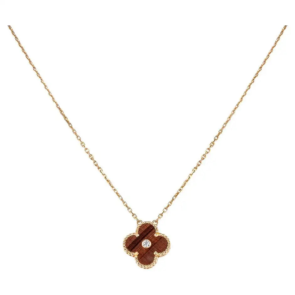 CLOVER GOLD CARNELIAN CLOVER NECKLACE