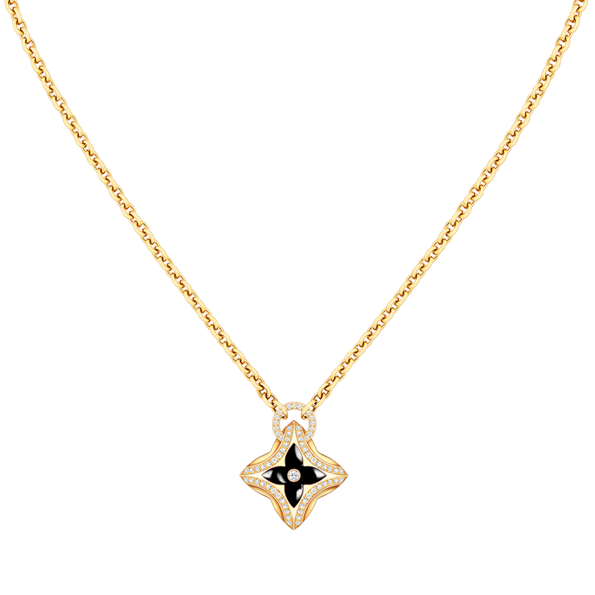 STAR PEDANT PINK GOLD DIAMOND NECKLACE