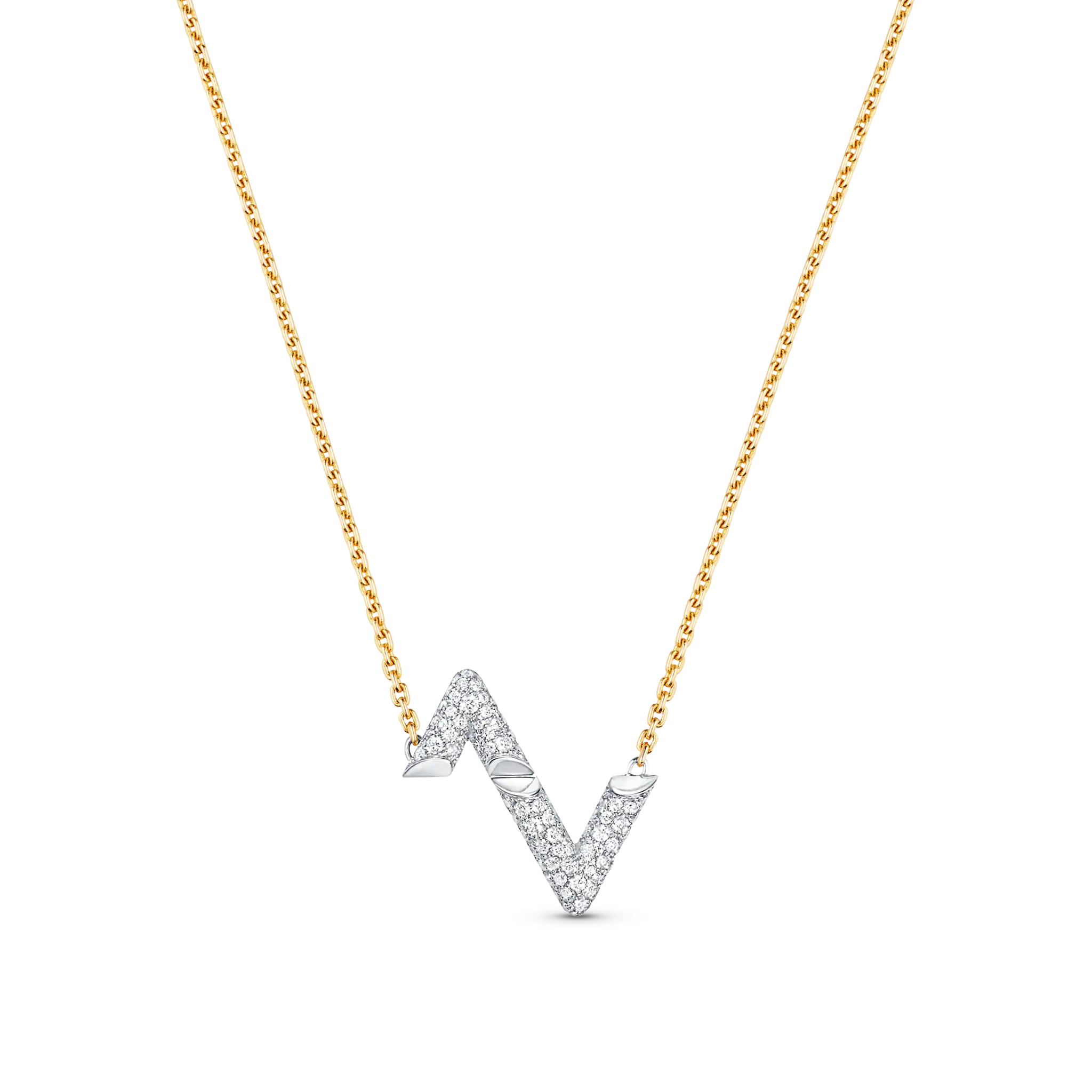 VOLT SILVER DIAMOND PEDANT NECKLACE