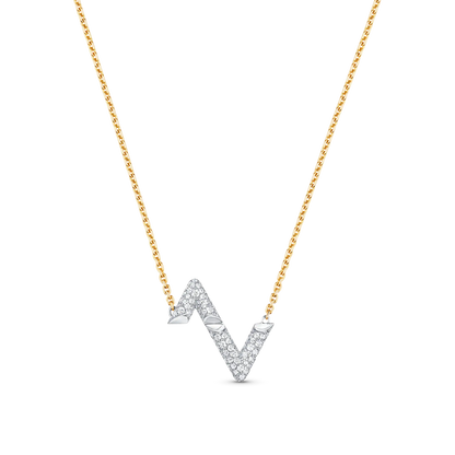 VOLT SILVER DIAMOND PEDANT NECKLACE