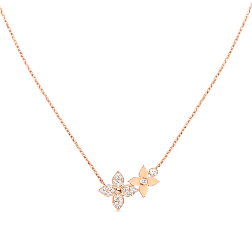 STAR BLOSSOM NECKLACE PINK GOLD DIAMONDS