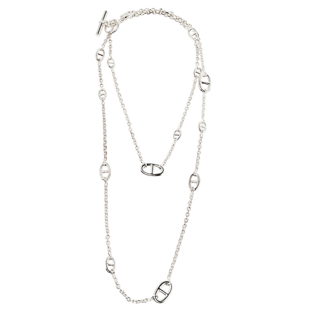 HM FARANDOLE 120 LONG SILVER NECKLACE