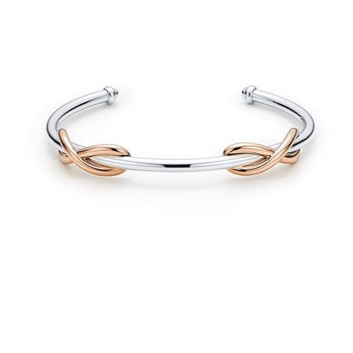 INFINITY SILVER PINK GOLD BRACELET