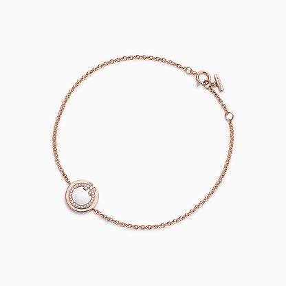 DIAMOND CIRCLE PINK GOLD BRACELET