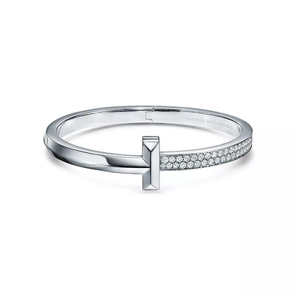 WIDE DIAMONDS HINGED BANGLE