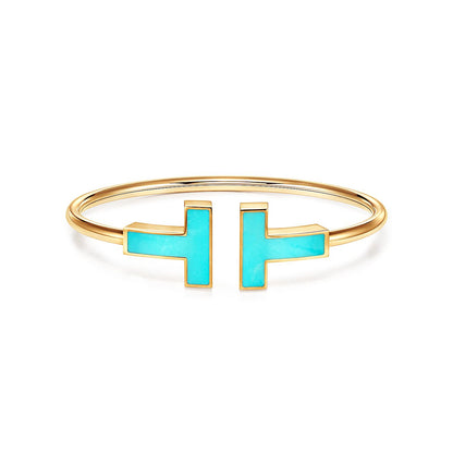 T WIDE TURQUOISE OPEN BRACELET