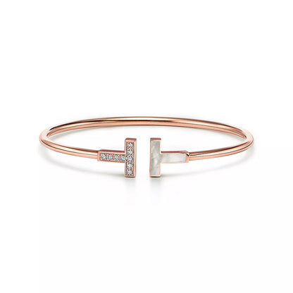 T BRACELET 1.8MM MOP DIAMOND PINK GOLD