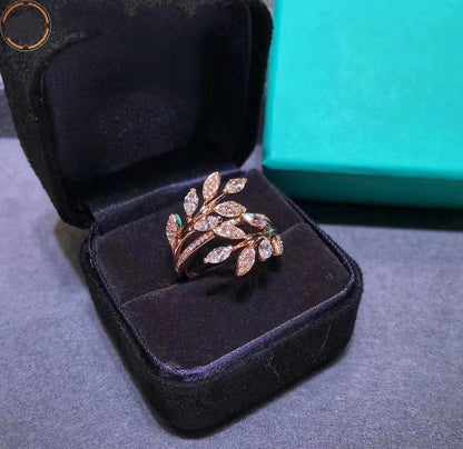 VICTORIA DIAMOND VINE BYPASS RING PINK GOLD