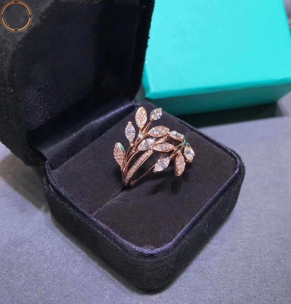 VICTORIA DIAMOND VINE BYPASS RING PINK GOLD