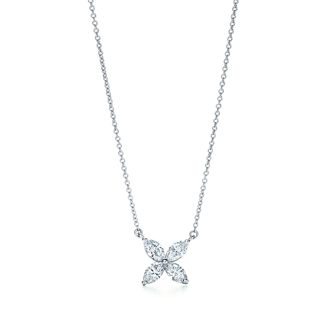 PLATINUM AND DIAMOND VICTORIA PENDANT NECKLACE