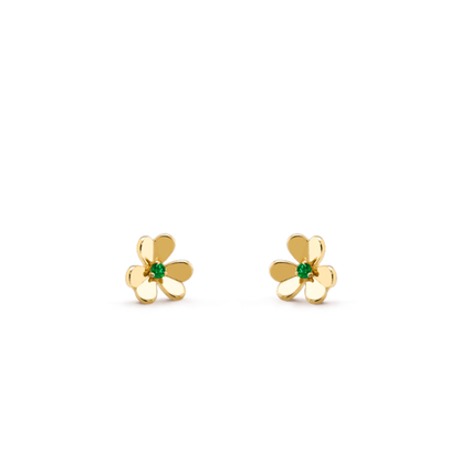 FRIVOLE GOLD FLOWER MALACHITE EARRINGS