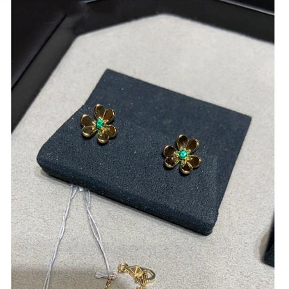 FRIVOLE GOLD FLOWER MALACHITE EARRINGS