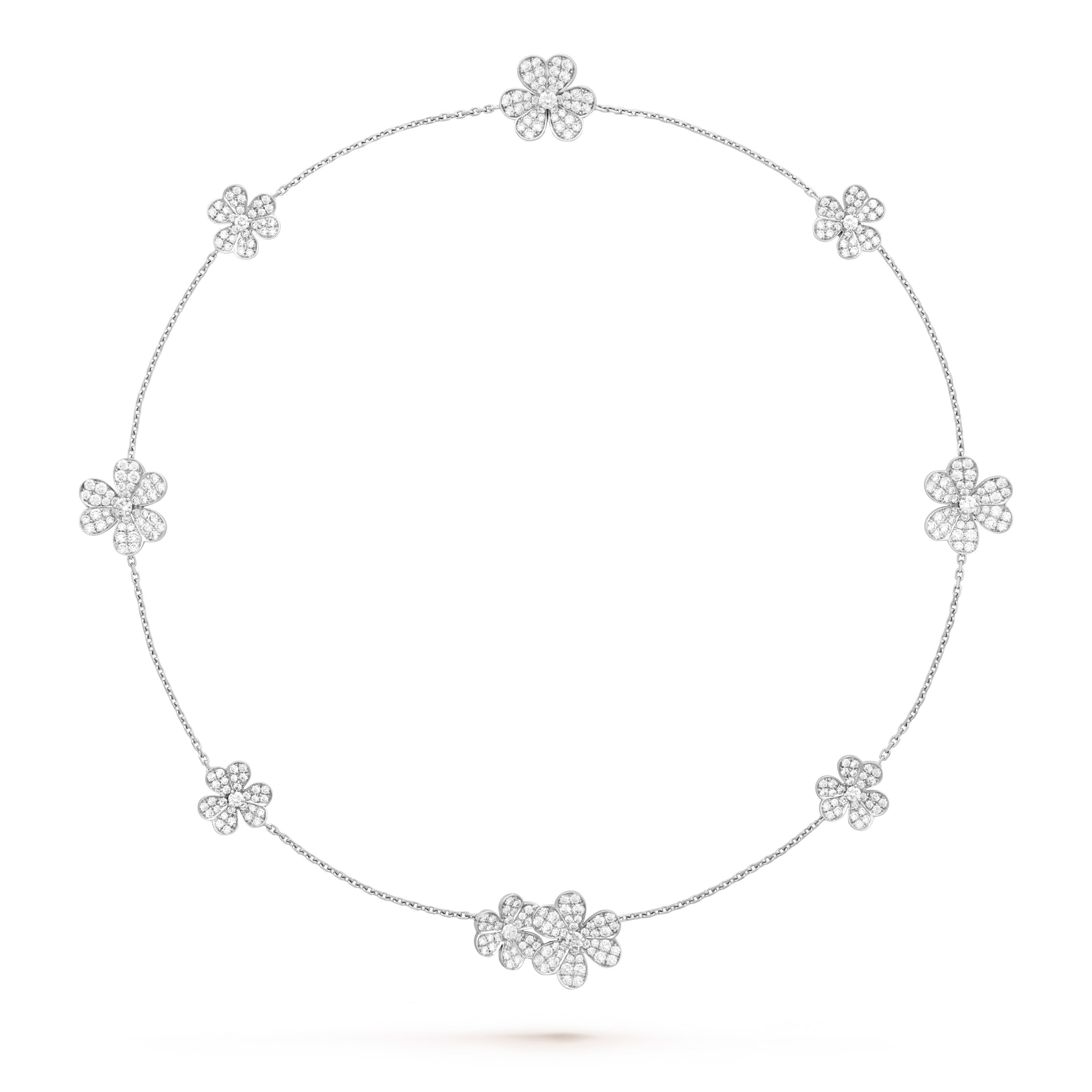 FRIVOLE SILVER 9 FLOWERS NECKLACE