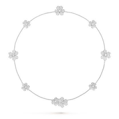 FRIVOLE SILVER 9 FLOWERS NECKLACE