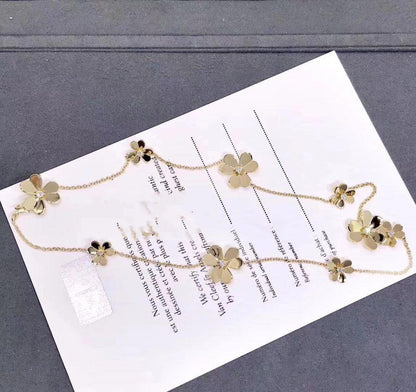 FRIVOLE GOLD 9 FLOWERS NECKLACE