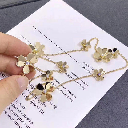 FRIVOLE GOLD 9 FLOWERS NECKLACE