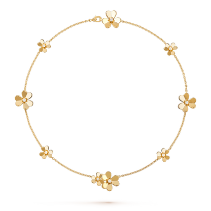 FRIVOLE GOLD 9 FLOWERS NECKLACE