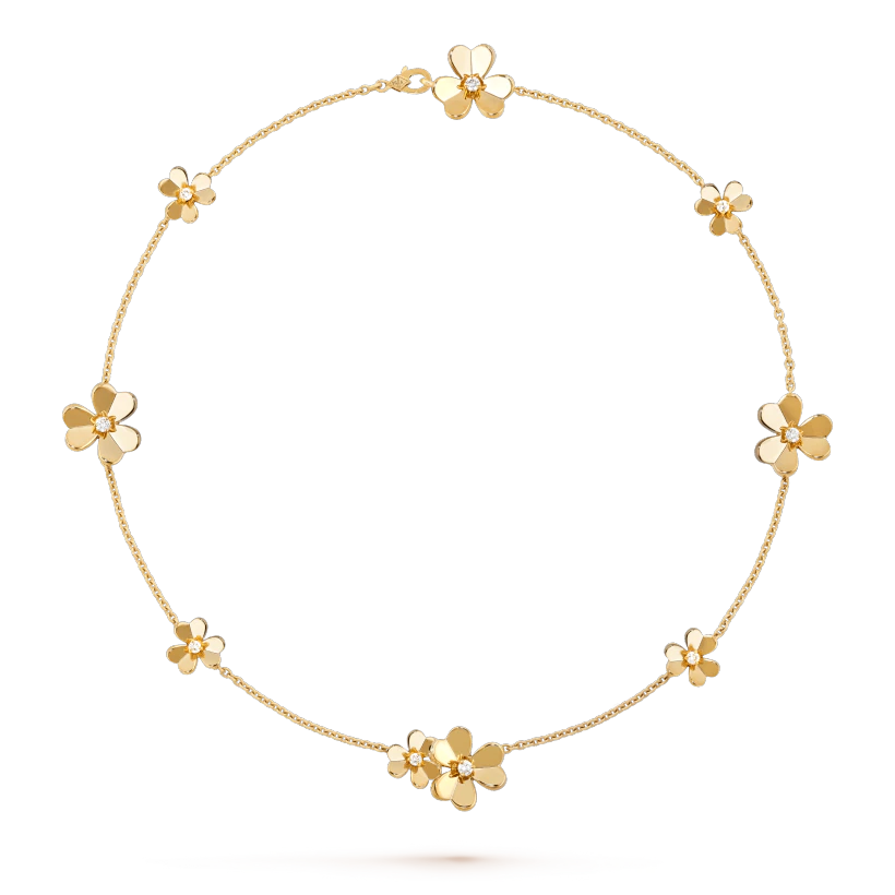 FRIVOLE GOLD 9 FLOWERS NECKLACE