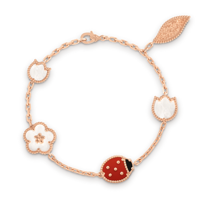 LUCKY SPRING PINK GOLD BRACELET 5 MOTIF