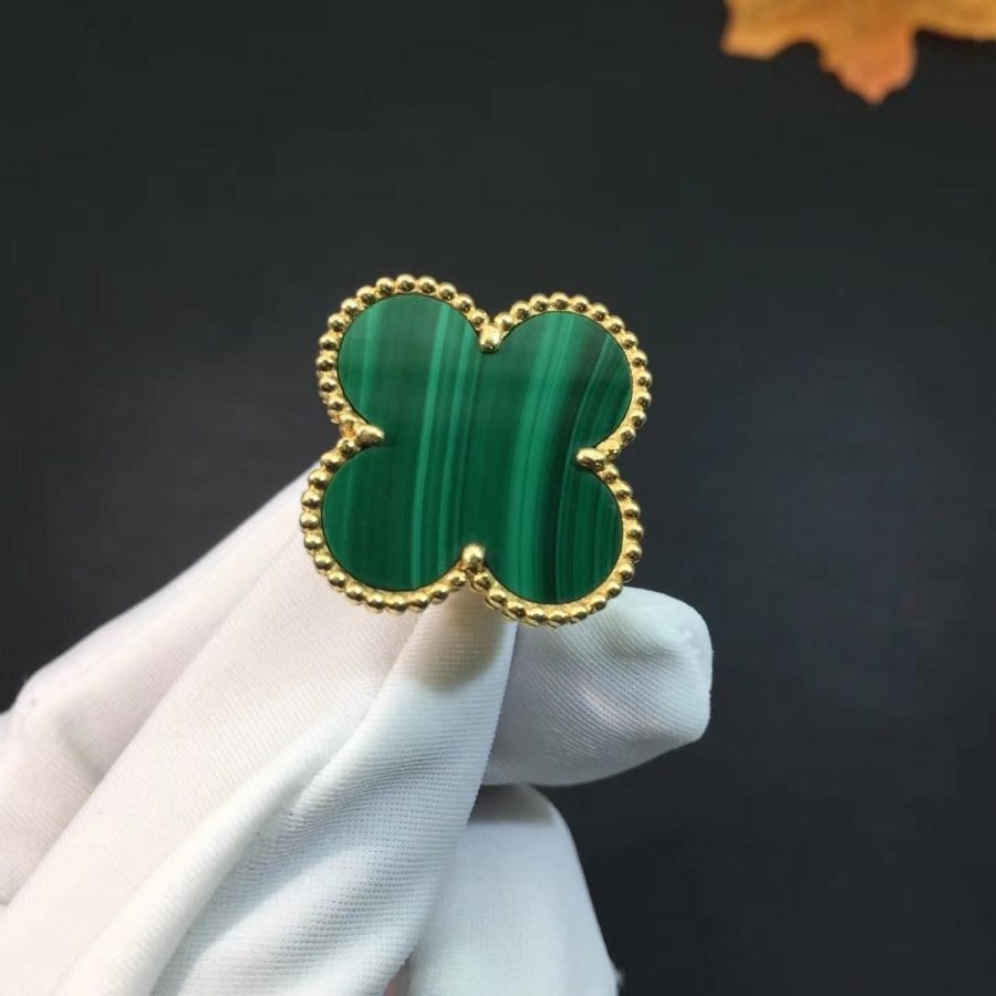 CLOVER MALACHITE RING