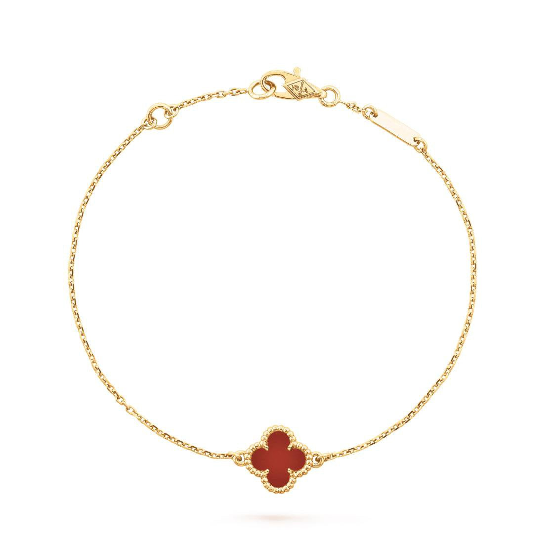 CLOVER GOLD CARNELIAN BRACELET