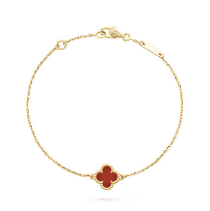 CLOVER GOLD CARNELIAN BRACELET