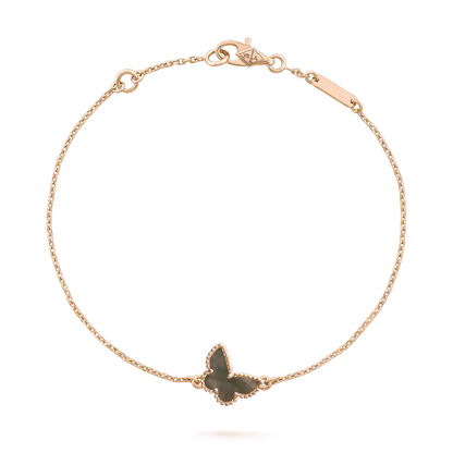 BUTTERFLY ONYX PINK GOLD BRACELET