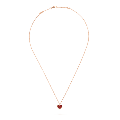 SWEET CLOVER CARNELIAN HEART NECKLACE