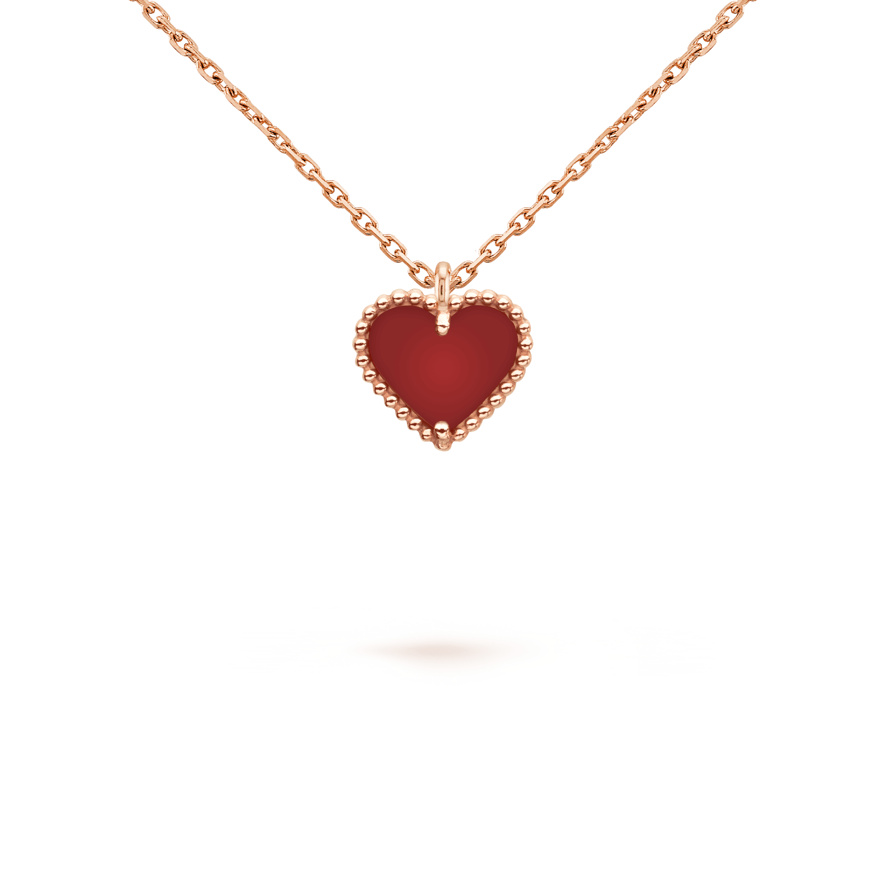 SWEET CLOVER CARNELIAN HEART NECKLACE