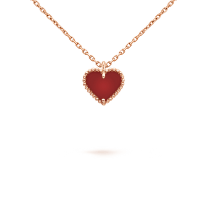 SWEET CLOVER CARNELIAN HEART NECKLACE