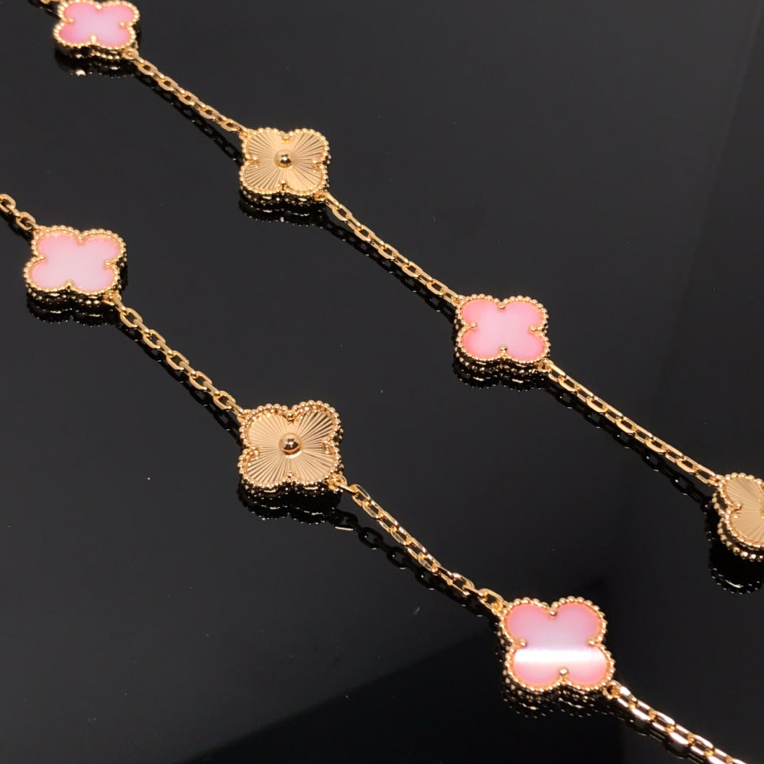 VINTAGE PINK AND PINK GOLD NECKLACE 10 MOTIFS