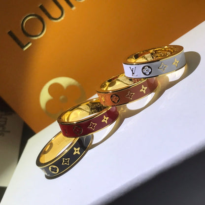 LV LOGO STAR AND SUN RING