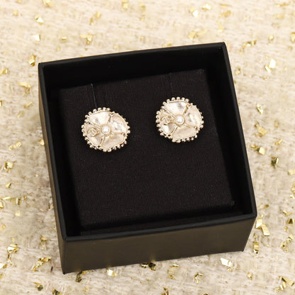 DOUBLE C SMALL CAMELLIA GOLD EARRINGS