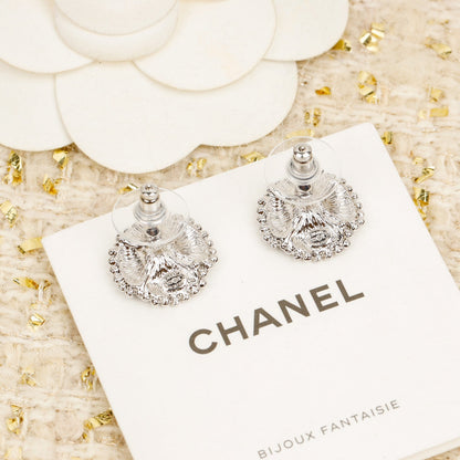 DOUBLE C SMALL CAMELLIA GOLD EARRINGS