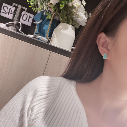 BOHEME TURQUOISE SILVER STUD EARRINGS