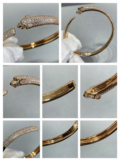 PANTHERE FULL DIAMOND OPEN BRACELET