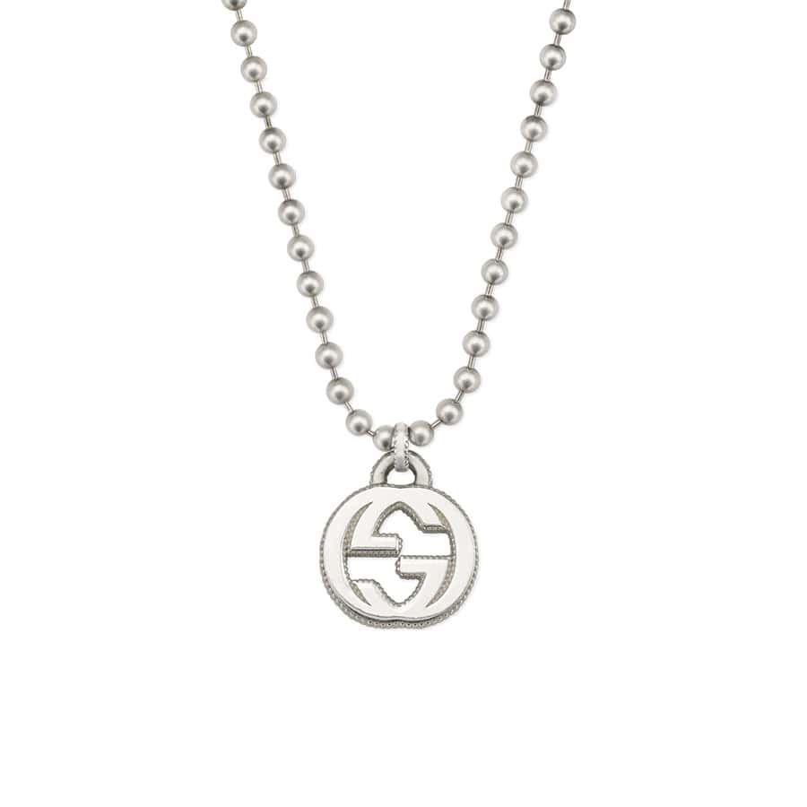 INTERLOCKING NECKLACE G PENDANT  STERLING SILVER