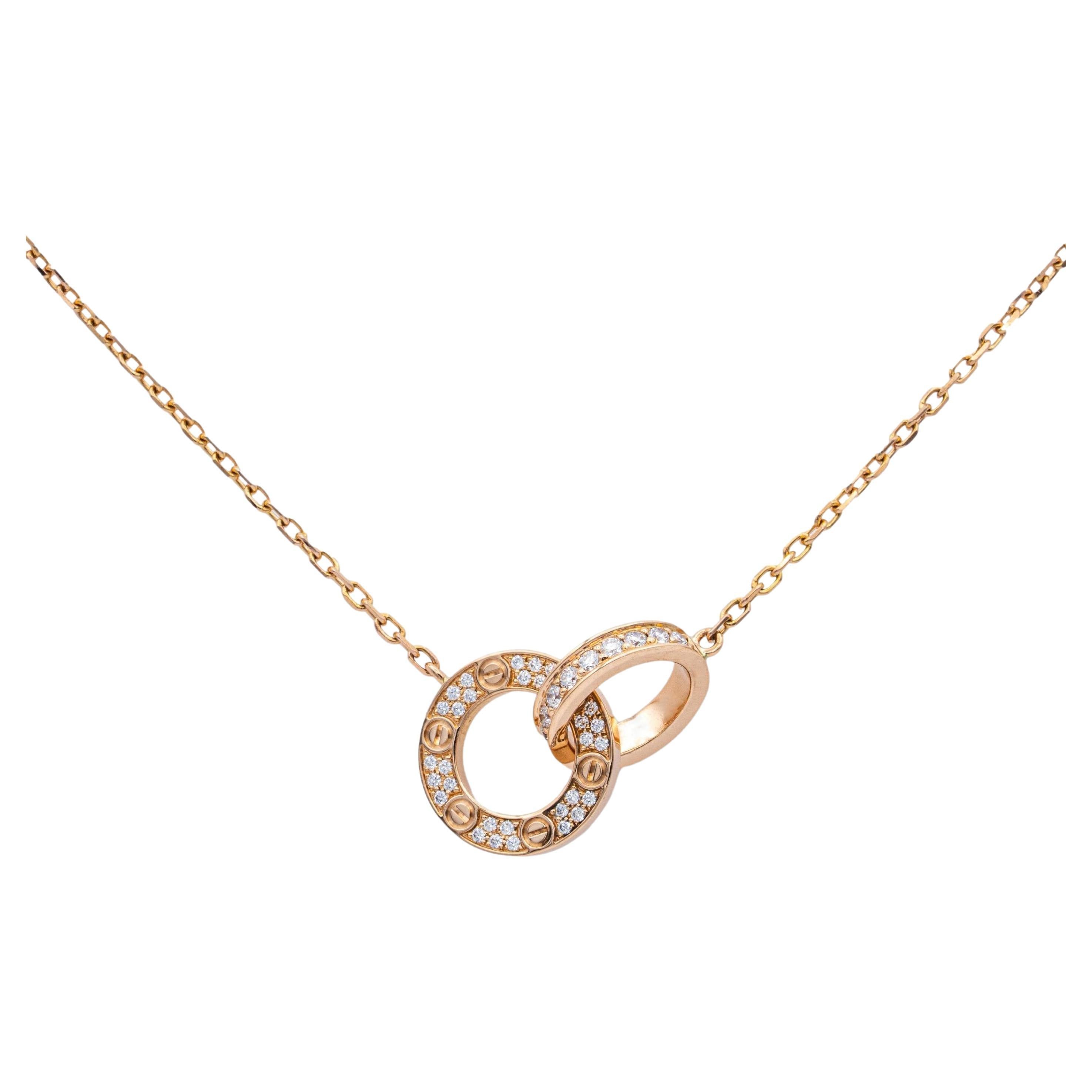 LOVE DOUBLE RING DIAMOND NECKLACE