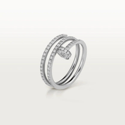 JUSTE RING 1.8MM SILVER DOUBLE ROW DIAMONDS