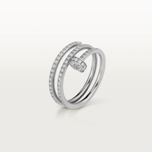 JUSTE RING 1.8MM SILVER DOUBLE ROW DIAMONDS